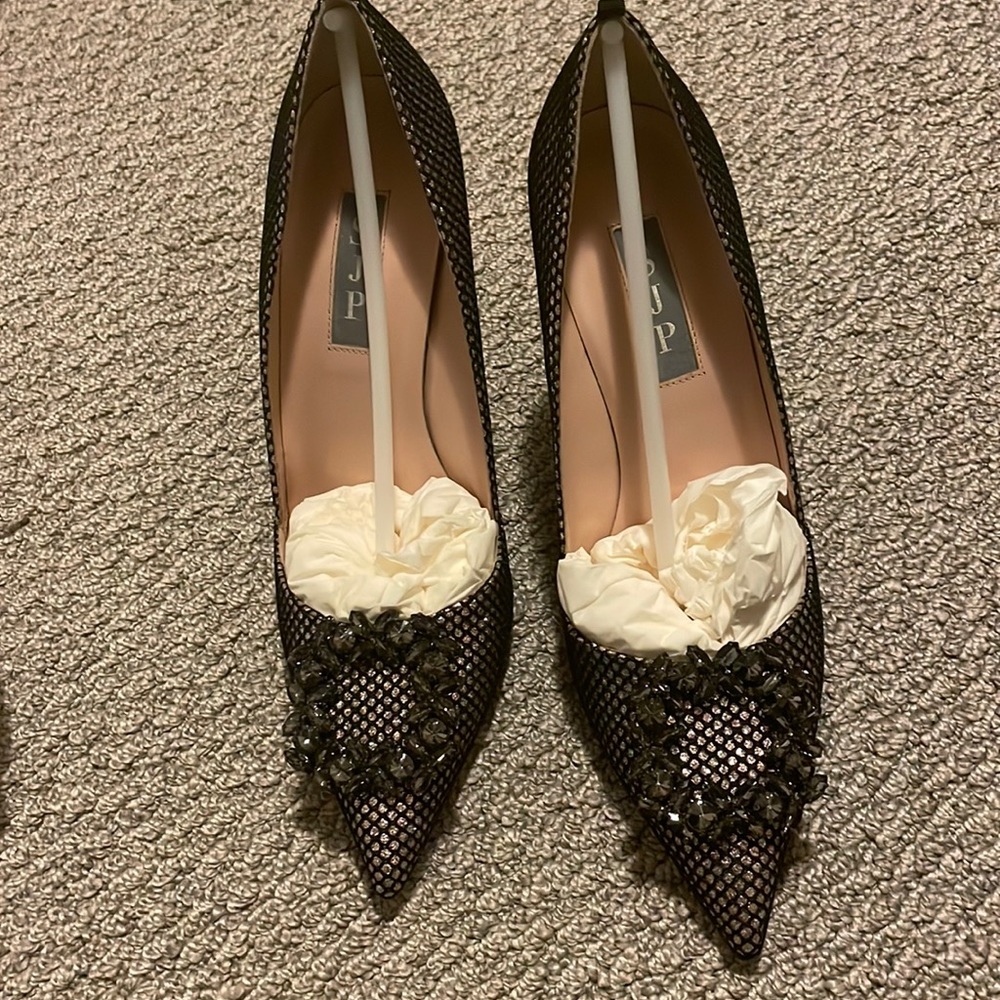 SJP Glitter Mesh Pumps